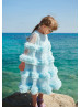 Long Sleeves Tulle Ruffles Twirl Flower Girl Dress